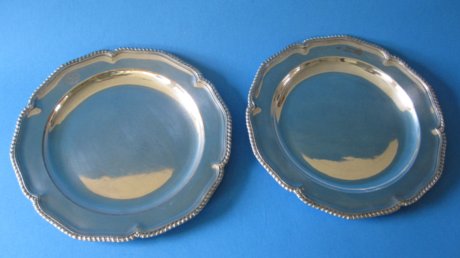 Pair Old Sheffield Plate Silver Second Course dishes - Click to enlarge and for full details.