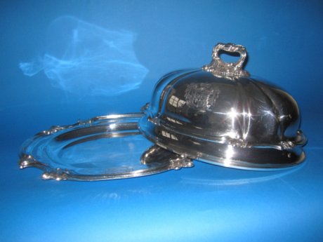 A Georgian Dish & Cover in Old Sheffield Silver - Click to enlarge and for full details.