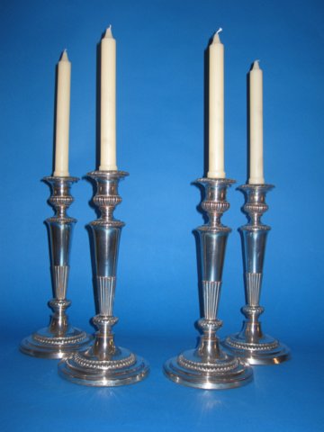 Set of four Regency candlesticks, circa 1825, provenance: Earl Spencer, Althorp, Northamptonshire - Click to enlarge and for full details.