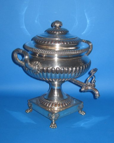 Regency Old Sheffield Plate Silver Tea Urn circa 1825 - Click to enlarge and for full details.
