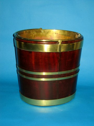OVAL MAHOGANY & BRASS BUCKET. CIRCA 1800 - Click to enlarge and for full details.