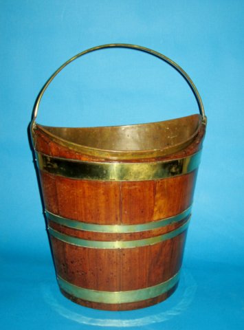 Mahogany & brass bound oval bucket, circa 1790 - Click to enlarge and for full details.