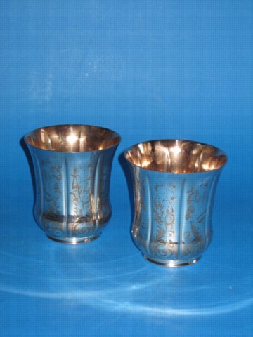 Pair 19th Century Wine Beakers, circa 1830 - Click to enlarge and for full details.