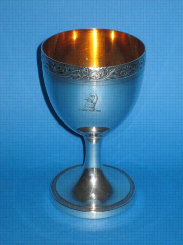 18th Century Old Sheffield Plate Georgian silver wine goblet, circa 1790. - Click to enlarge and for full details.