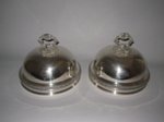 PAIR OLD SHEFFIELD PLATE SILVER DISH COVERS. CIRCA 1820. - Click to enlarge and for full details.