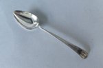 AN 18TH CENTURY OLD SHEFFIELD PLATE SILVER DESSERT SPOON, CIRCA 1780. - Click to enlarge and for full details.